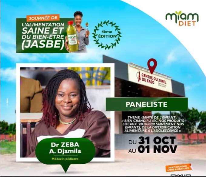 Affiche de la panéliste Dr Zeba A. Djamila, médecin pédiatre